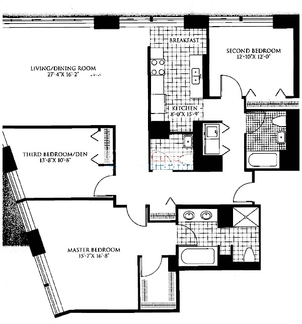 57 E Delaware Floorplan - E Tier