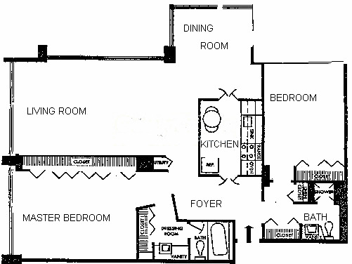 4250 N Marine Drive Floorplan - Typical Two Bedroom