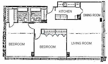 3550 N Lake Shore Drive Floorplan - Two Bedroom