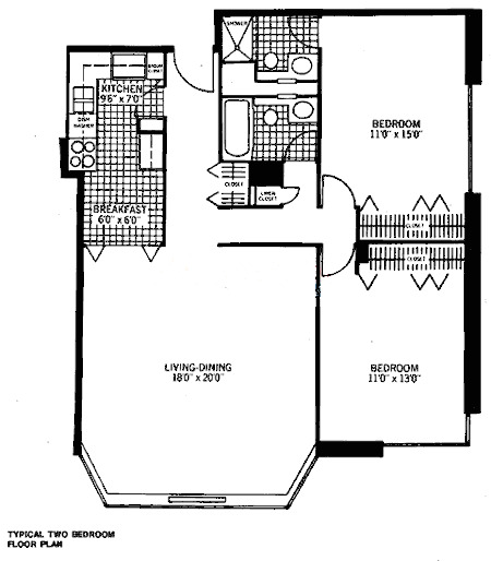 720 W Gordon Terrace Floorplan - Two Bedroom Tier