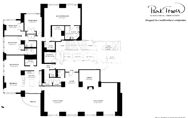 800 N Michigan Floorplan - B Tier*