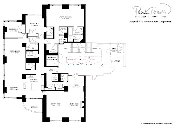 800 N Michigan Floorplan - D Tier*