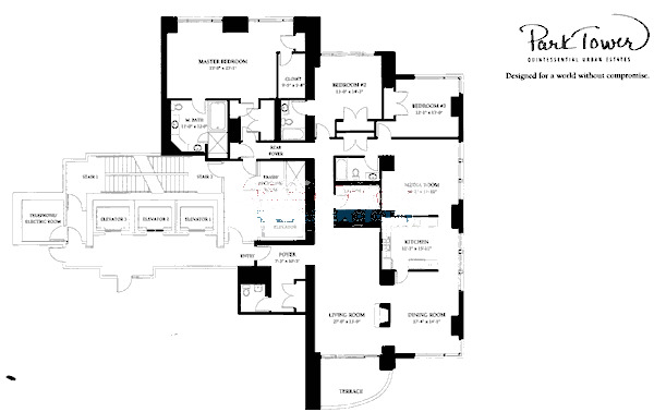 800 N Michigan Floorplan - F Tier*