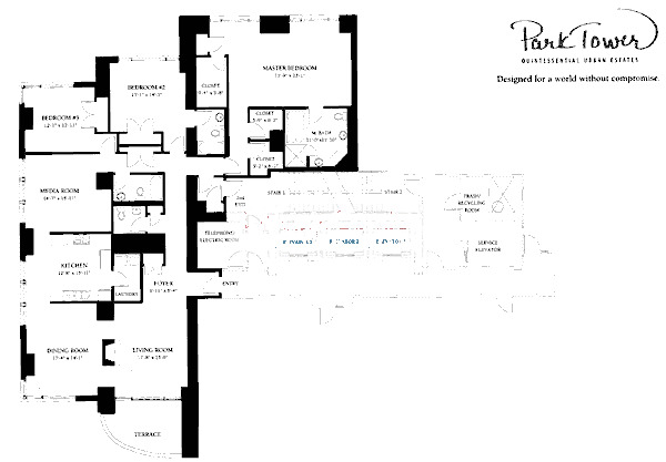 800 N Michigan Floorplan - G Tier*