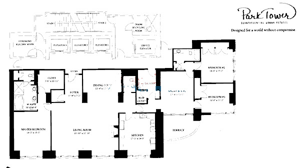 800 N Michigan Floorplan - H Tier