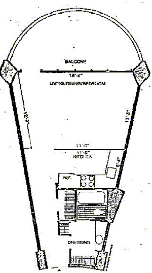 300 N State Floorplan - Studio