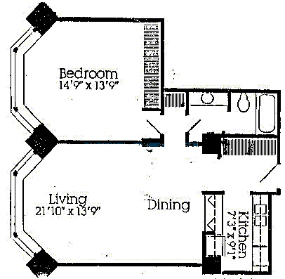 535 N Michigan Floorplan - 11, 12 Tiers
