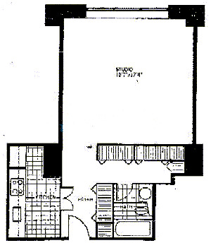 777 N Michigan Floorplan - Typical Studio