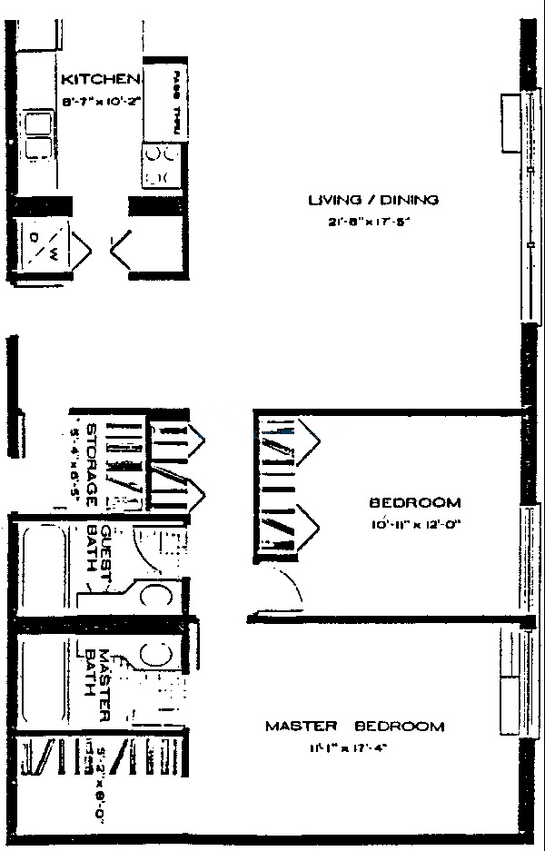 1115 S Plymouth Ct Floorplan - 304-306, 308 Tiers*