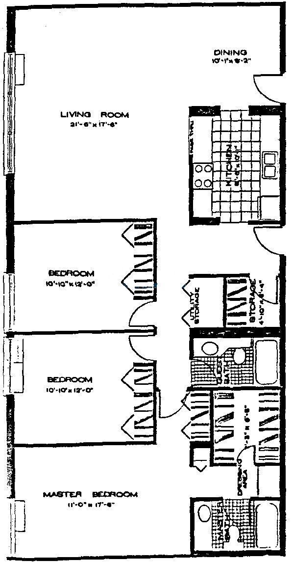 1115 S Plymouth Ct Floorplan - 309, 609 Tiers*