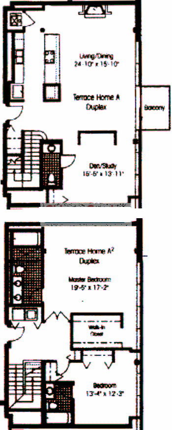 130 S Canal Floorplan - Terrace Home Duplex A Tier*