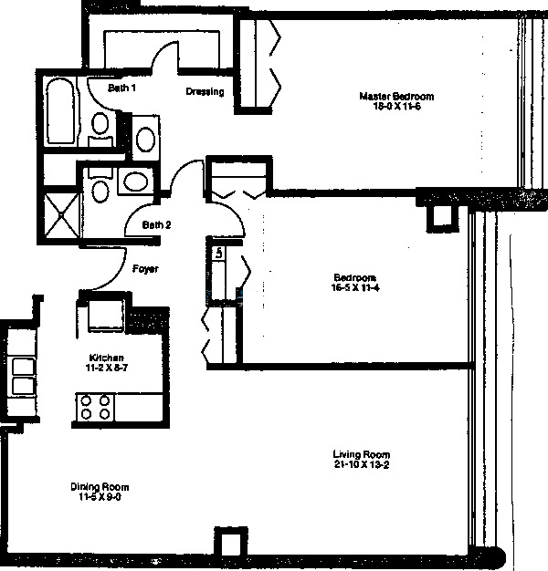 1415 N Dearborn Floorplan - A, B Tiers