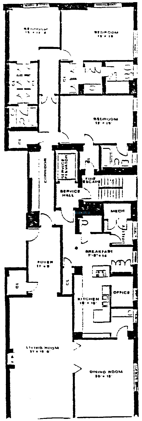 179 E Lake Shore Drive Floorplan - 22W Tier