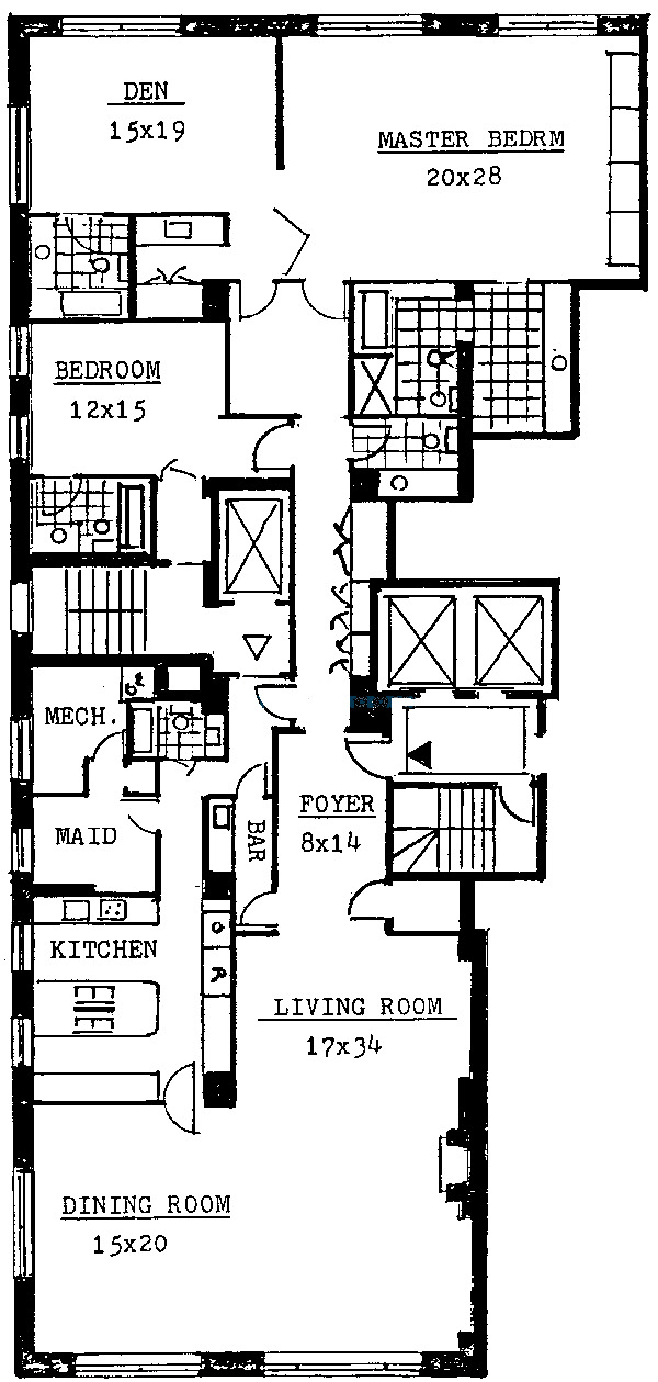179 E Lake Shore Drive Floorplan - 23E Tier