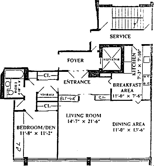 1 E Schiller Ave Floorplan - 14B, 22B Tier*