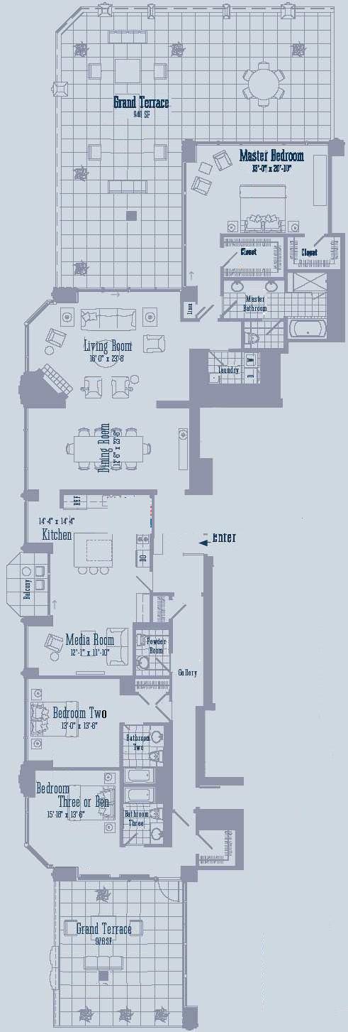 21 E Huron Floorplan - Penthouse 01 Tier*