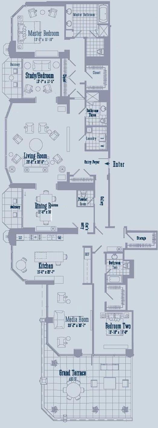 21 E Huron Floorplan - Penthouse 02 Tier*