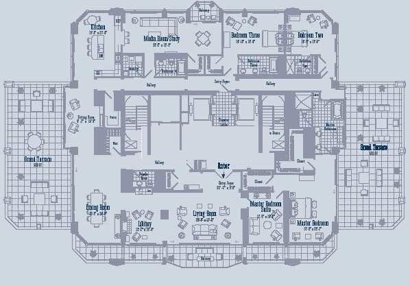 21 E Huron Floorplan - Penthouse 01 Tier*