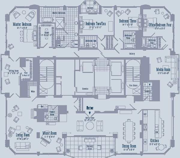 21 E Huron Floorplan - Penthouse 01 Tier*