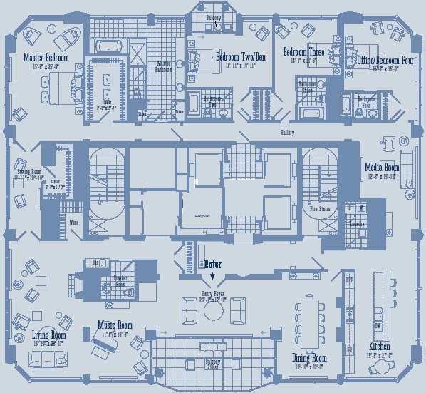 21 E Huron Floorplan - Penthouse 01 Tier*