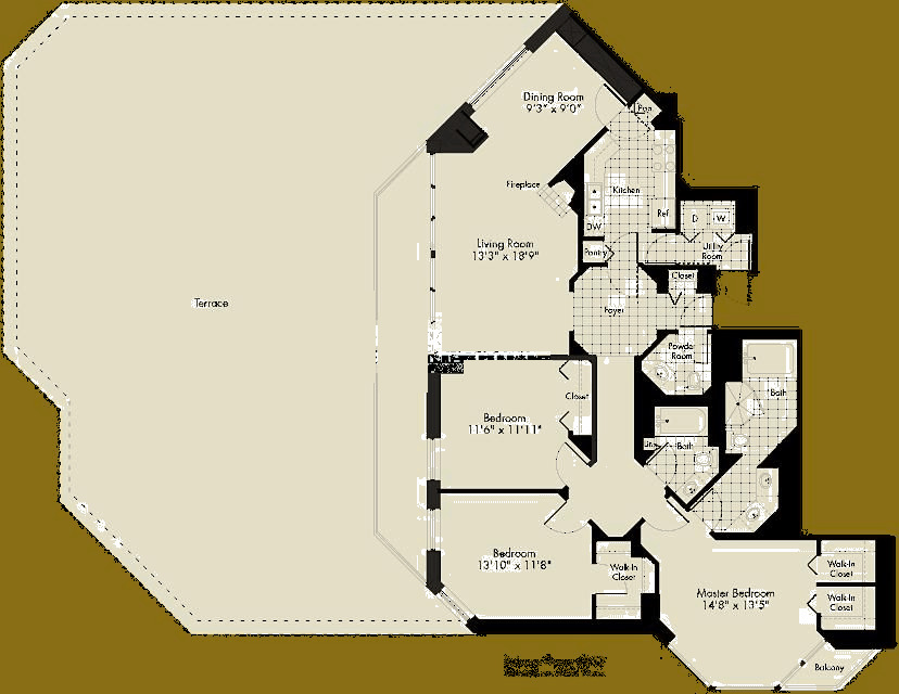 222 N Columbus Dr Floorplan - D Tier*