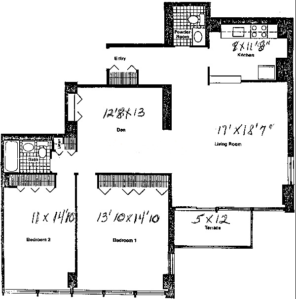 30 E Elm St Floorplan - 17B Tier