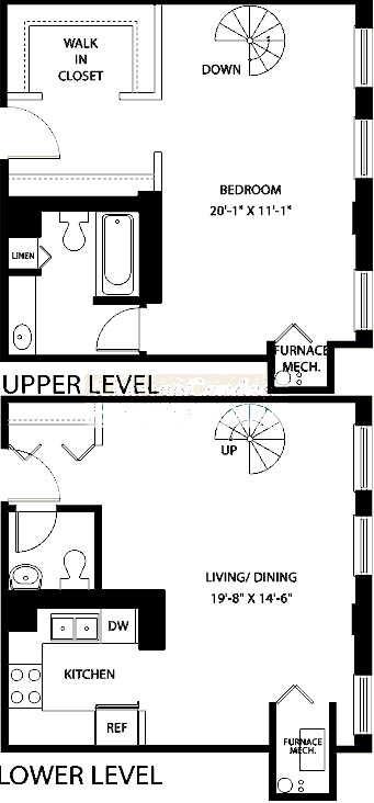 3150 N Sheffield Floorplan - Duplex 01 Tier*