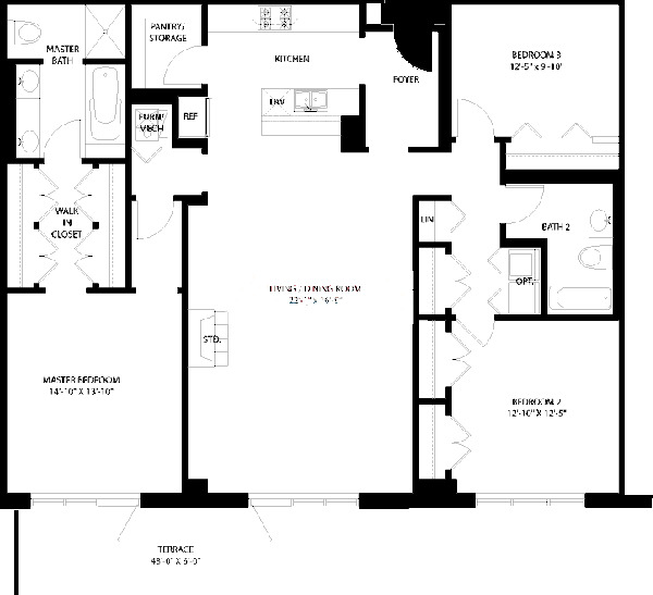 3150 N Sheffield Floorplan - 03 Tier*