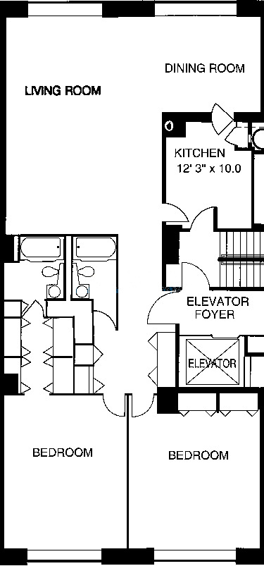 3150 N Lake Shore Drive Floorplan - B, C, D, E Tiers