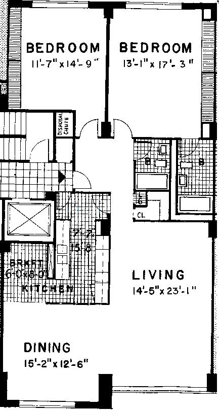 3180 N Lake Shore Drive Floorplan - B-G Tiers