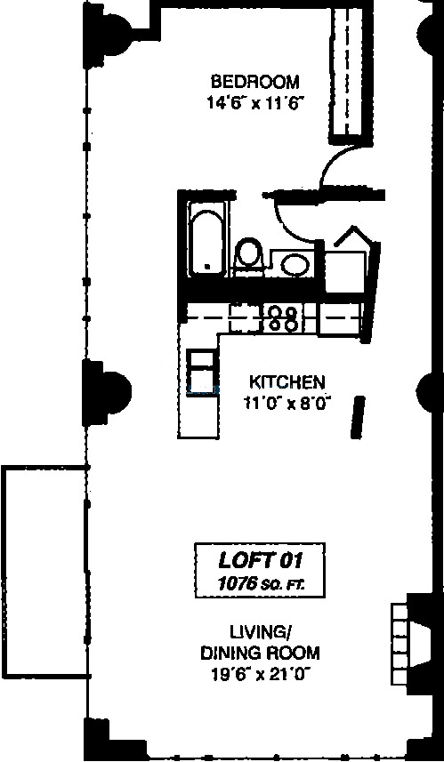333 W Hubbard Floorplan - Loft 01 Tier