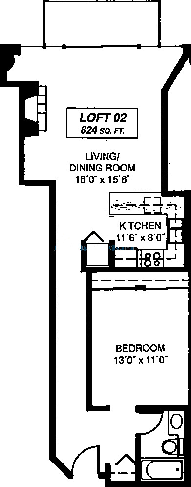 333 W Hubbard Floorplan - Loft 02 Tier*