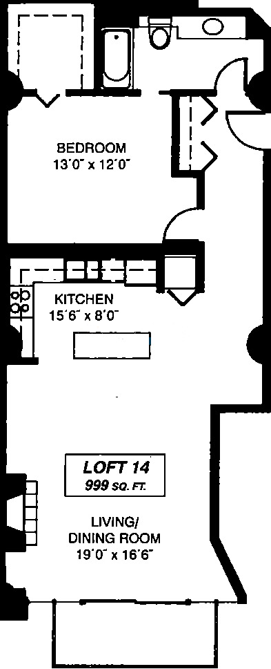 333 W Hubbard Floorplan - Loft 14 Tier*