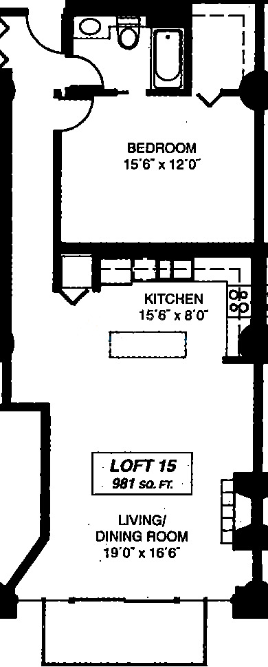 333 W Hubbard Floorplan - Loft 15 Tier