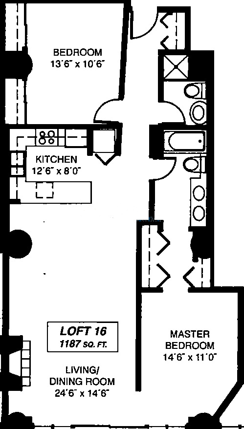 333 W Hubbard Floorplan - Loft 16 Tier*
