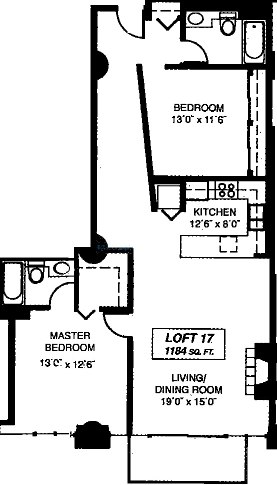 333 W Hubbard Floorplan - Loft 17 Tier
