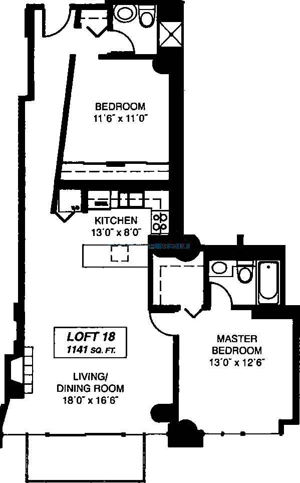 333 W Hubbard Floorplan - Loft 18 Tier