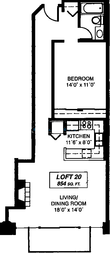 333 W Hubbard Floorplan - Loft 20 Tier*