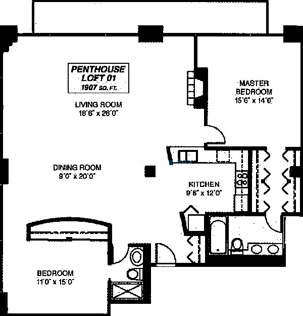 333 W Hubbard Floorplan - Penthouse Loft 01 Tier*