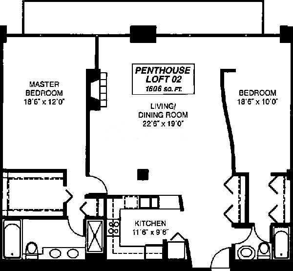 333 W Hubbard Floorplan - Penthouse Loft 02 Tier*
