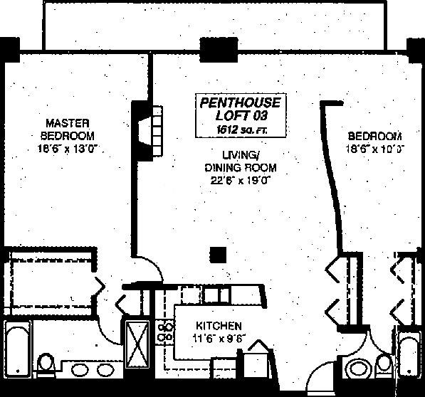 333 W Hubbard Floorplan - Penthouse Loft 03 Tier