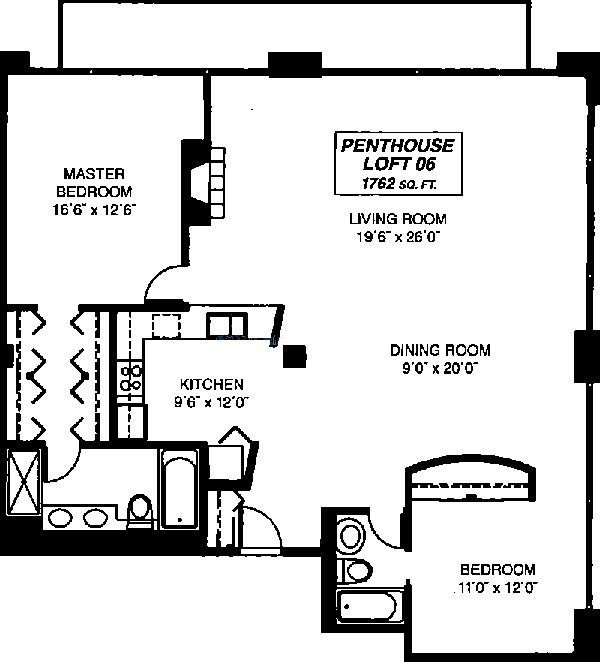 333 W Hubbard Floorplan - Penthouse Loft 06 Tier*