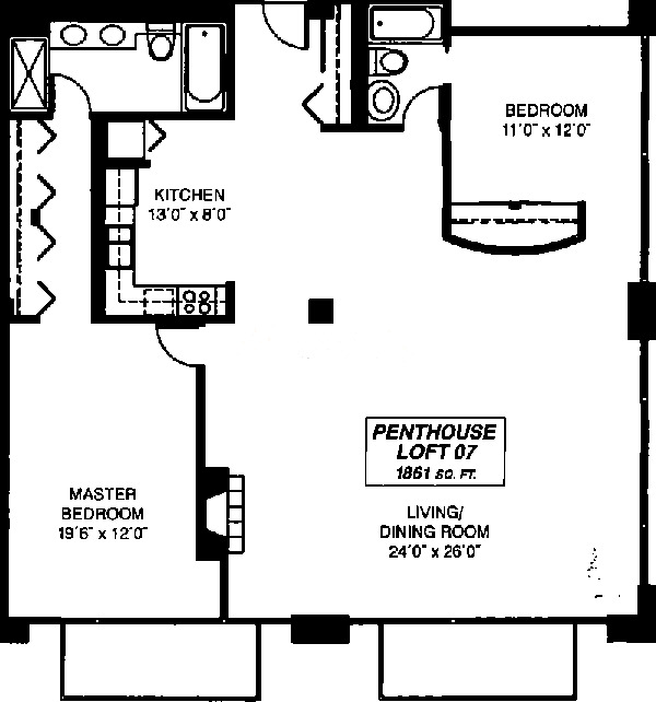 333 W Hubbard Floorplan - Penthouse Loft 07 Tier*
