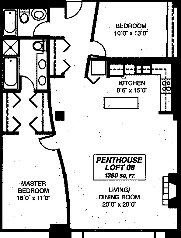 333 W Hubbard Floorplan - Penthouse Loft 08 Tier*