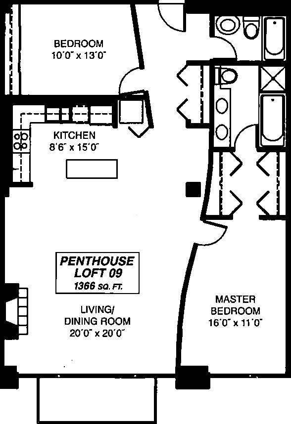 333 W Hubbard Floorplan - Penthouse Loft 09 Tier*