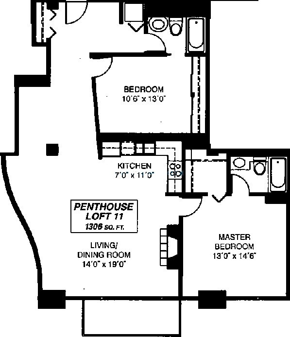 333 W Hubbard Floorplan - Penthouse Loft 11 Tier*