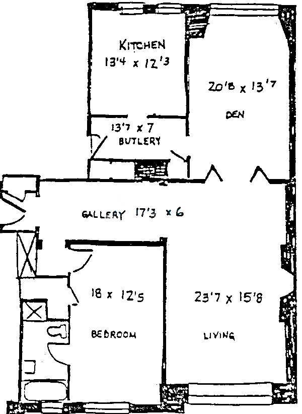 3800 N Lake Shore Drive Floorplan - One Bedroom plus Den