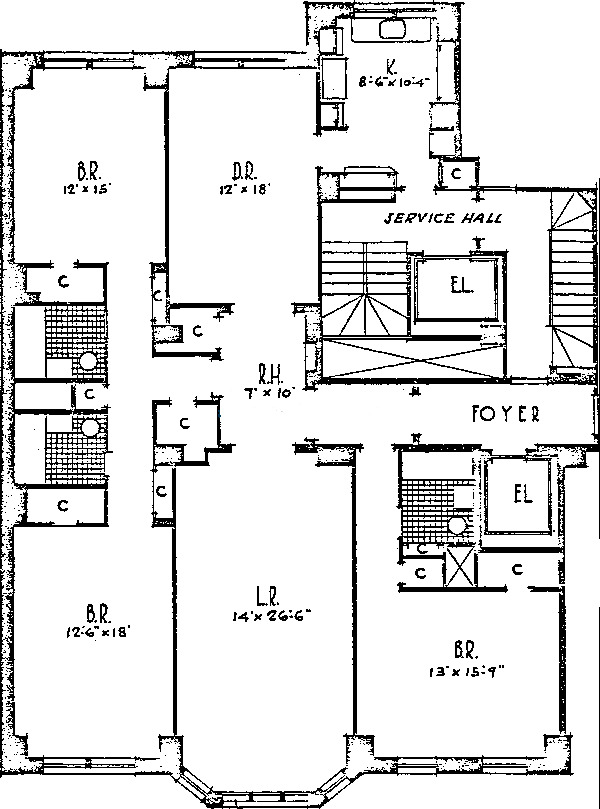 421 W Melrose Floorplan - Suites 2C, 3C, 7C Tiers*