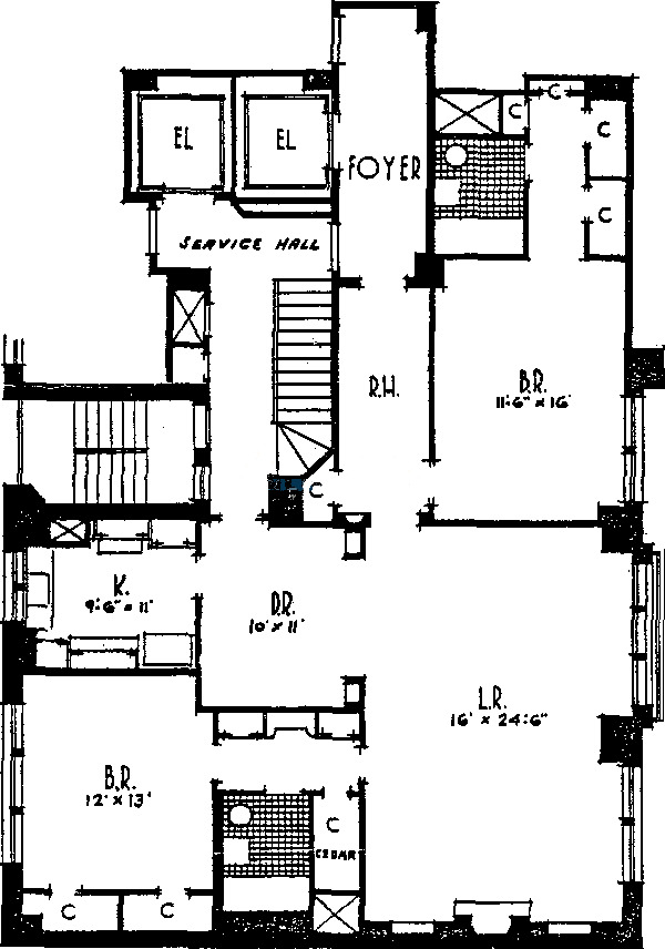 421 W Melrose Floorplan - Suites 9D & 15D Tier*