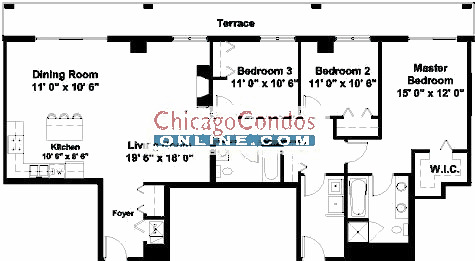 4350 N Broadway Floorplan - Penthouse 1006 Tier*